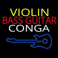 Violin Bass Guitar Conga 1 Enseigne Néon