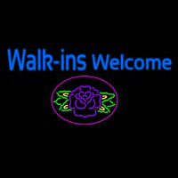 Walk Ins Welcome Flower Enseigne Néon