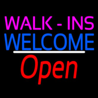 Walk Ins Welcome Open White Line Enseigne Néon