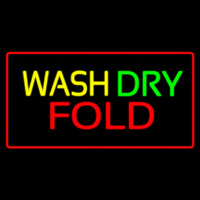 Wash Dry Fold Red Border Enseigne Néon