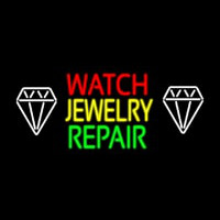 Watch Jewelry Repair With White Logo Enseigne Néon