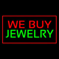 We Buy Jewelry Block Rectangle Red Enseigne Néon
