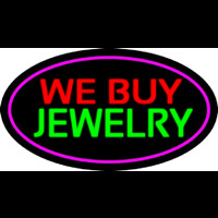 We Buy Jewelry Oval Purple Enseigne Néon