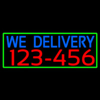 We Deliver Phone Number With Green Border Enseigne Néon