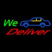 We Deliver With Car Enseigne Néon
