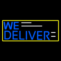 We Deliver Yellow Border Enseigne Néon