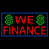 We Finance Dollar Logo Blue Border Enseigne Néon