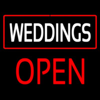 Weddings Block Open Red Enseigne Néon