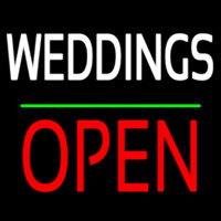 Weddings Block Red Open Green Line Enseigne Néon
