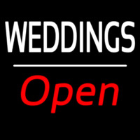 Weddings Open White Line Enseigne Néon