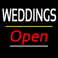 Weddings Open Yellow Line Enseigne Néon