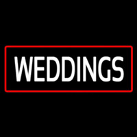Weddings Rectangle Red Enseigne Néon