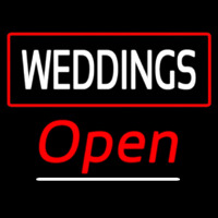 Weddings White Open Red Enseigne Néon