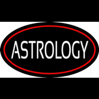 White Astrology Block Red Enseigne Néon