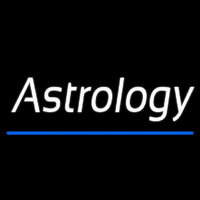 White Astrology Blue Line Enseigne Néon