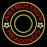 White Astrology Readings Yellow Border Enseigne Néon