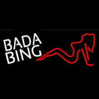 White Bada Bing Girl Enseigne Néon