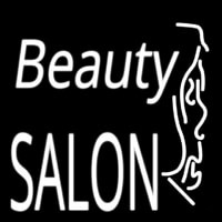 White Beauty Salon With Girl Enseigne Néon