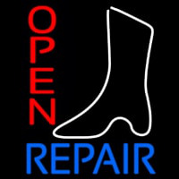 White Boot Repair Open Enseigne Néon
