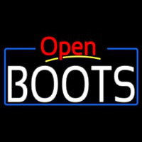 White Boots Open With Border Enseigne Néon