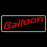 White Border Balloon Cursive Enseigne Néon