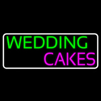 White Border Wedding Cakes Enseigne Néon