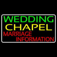 White Border Wedding Chapel Marriage Information Enseigne Néon