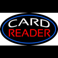 White Card Red Reader And Blue Border Enseigne Néon