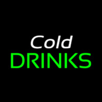 White Cold Drinks Green Enseigne Néon