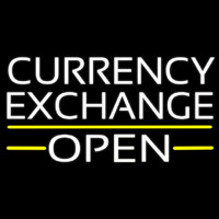 White Currency E change Open Enseigne Néon