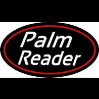 White Cursive Palm Reader Enseigne Néon