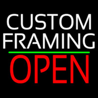 White Custom Framing With Open 1 Enseigne Néon