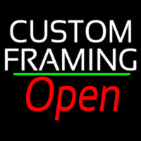 White Custom Framing With Open 2 Enseigne Néon