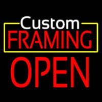 White Custom Red Framing Open Enseigne Néon