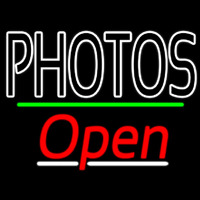 White Double Stroke Photo Open 3 Enseigne Néon