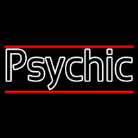 White Double Stroke Psychic And Red Line Enseigne Néon
