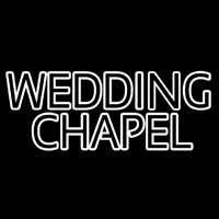 White Double Stroke Wedding Chapel Enseigne Néon