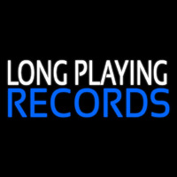 White Long Playing Blue Records Block 1 Enseigne Néon