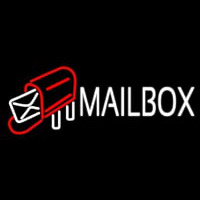 White Mailbo  Red Logo Enseigne Néon