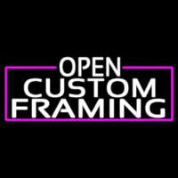 White Open Custom Framing With Pink Border Enseigne Néon