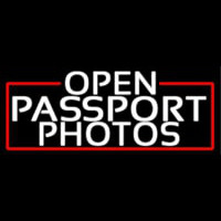 White Open Passport Photos With Red Border Enseigne Néon