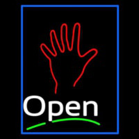 White Open Psychic Blue Border Enseigne Néon