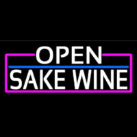 White Open Sake Wine With Pink Border Enseigne Néon