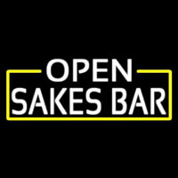 White Open Sakes Bar With Blue Border Enseigne Néon
