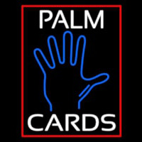 White Palm Cards Red Border Enseigne Néon