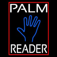 White Palm Reader Red Border Enseigne Néon