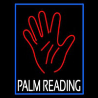 White Palm Reading Blue Border Enseigne Néon