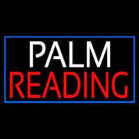 White Palm Red Reading Blue Border Enseigne Néon