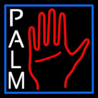 White Palm With Logo Enseigne Néon
