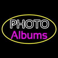 White Photo Album With Yellow Oval Enseigne Néon